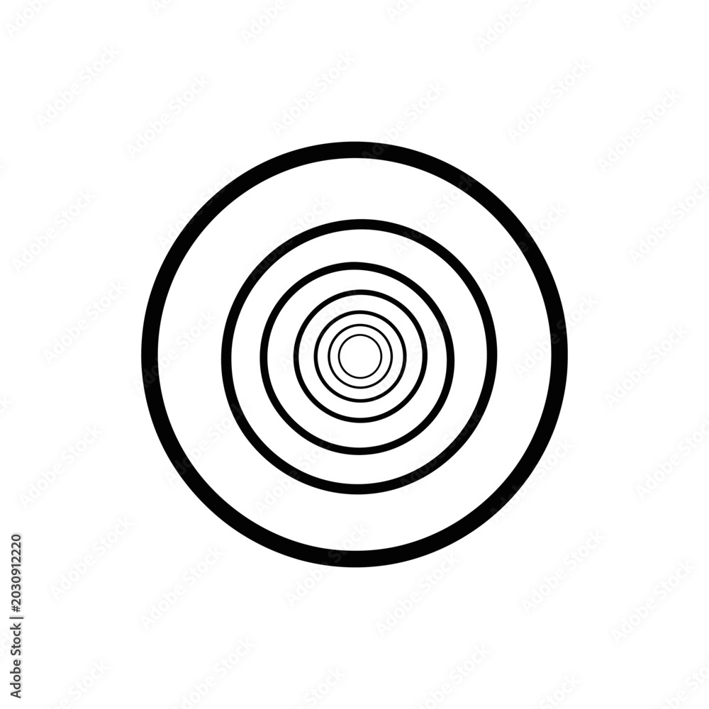 Naklejka premium Concentric circles create a tunnel effect or target pattern as a minimalist graphic resource for visual interest.