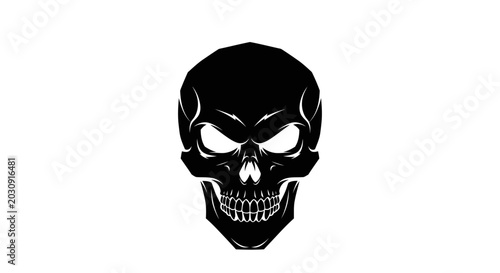 Black Skull Icon Graphic Symbol.