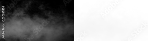 Fotografie Fog covers an area with a transparent background creating a blurred effect that
