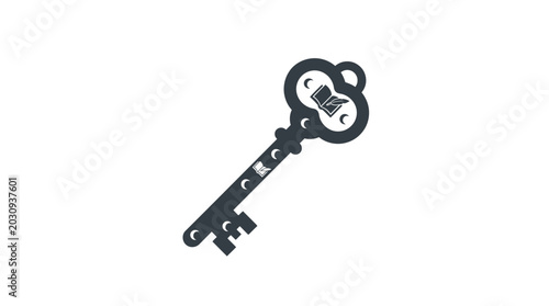 Canvastavla Old antique skeleton key closeup.