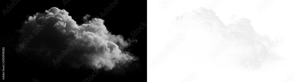 Obraz premium White cloud on a transparent background with soft edges floating in the air during daytime