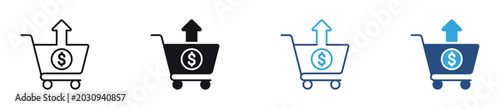 Konstfotografi Upselling Strategy Icon Set