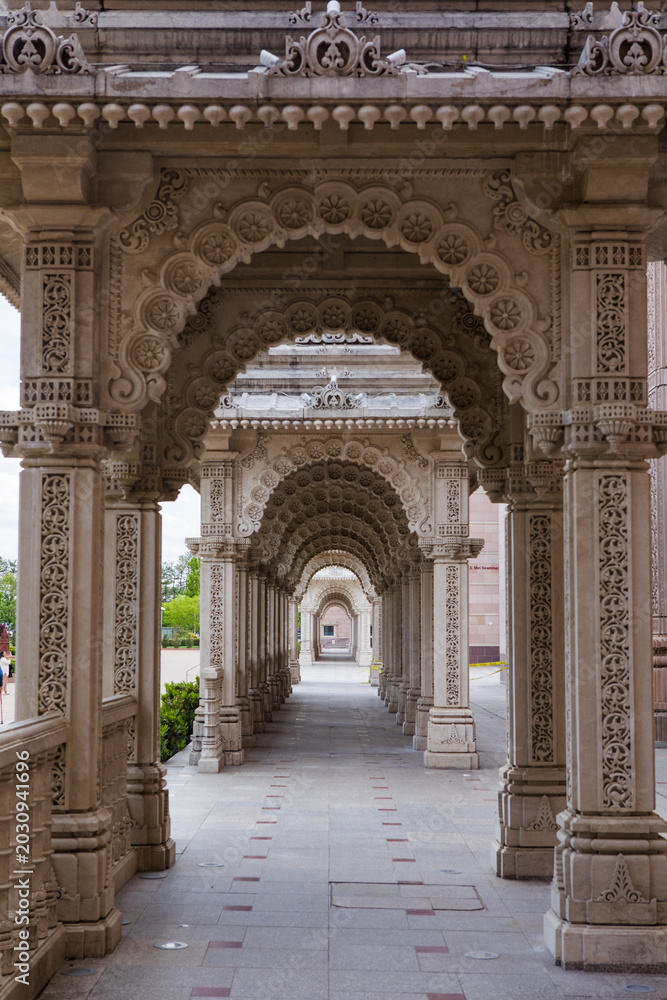 Fototapeta premium The Akshardham temple in Robbinsville, New Jersey. It is planned to be spread over 162 acres, making it the largest Hindu temple