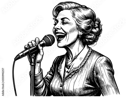 singer with microphone in hand