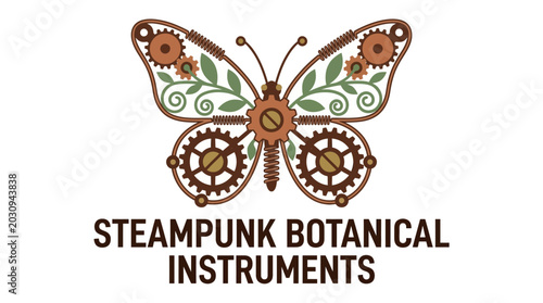 Fotografía Steampunk butterfly insect gear mechanism.