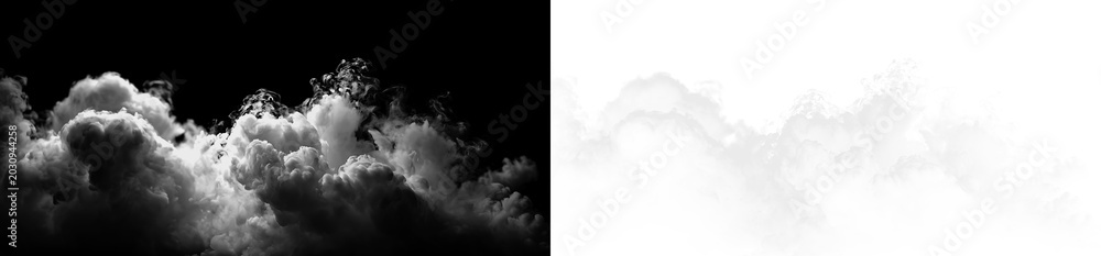 Fototapeta premium Cloud formation with soft edges appearing on a transparent background in a clear setting