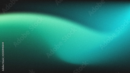 Fotografía Abstract grainy gradient background with soft teal and mint green light streaks on a dark base