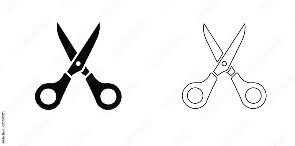 Fototapeta premium Set of Scissor Icon, Scissor Vector Illustration