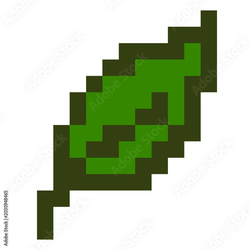 Green tea leaf matcha pixel art plant