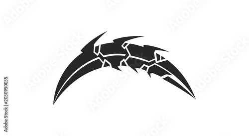 Fotografia Black cracked broken sharp symbol icon.
