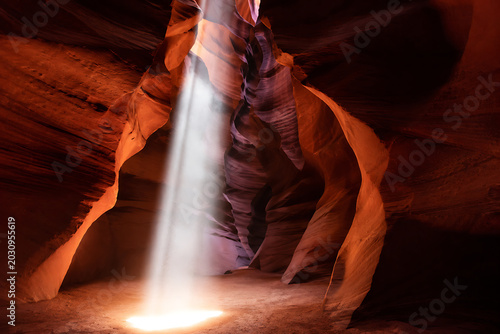 A beam of light in the canyon