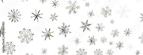 Fotografi Charming winter background featuring a pattern of delicate snowflakes perfect for holiday designs