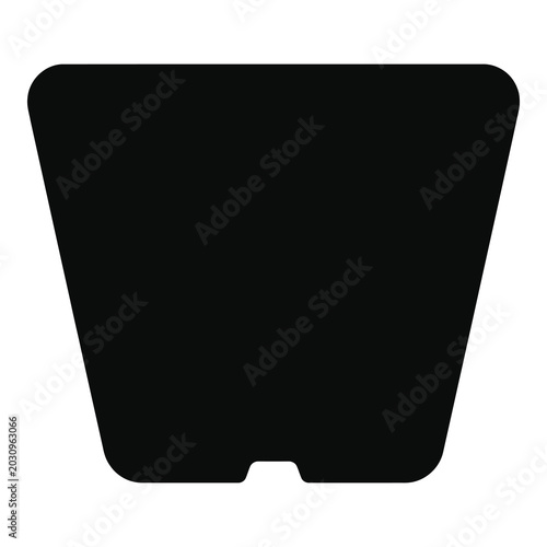 Obraz na płótnie Black smartphone screen protector cutout isolated on white background icon