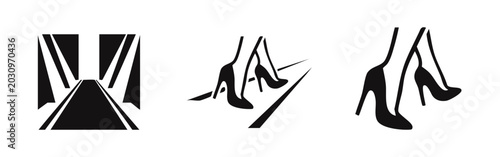 Quadro su tela Fashion Runway and Modeling Icons Featuring High Heels and Stage Lighting