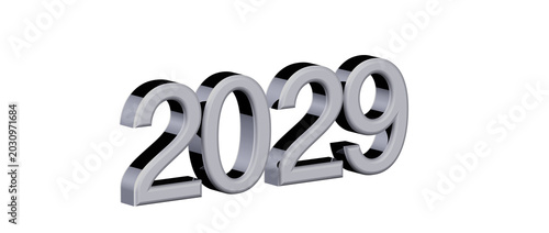 Foto Bold and modern 2029 year rendered in 3D, perfect for futuristic and forward-thinking concepts