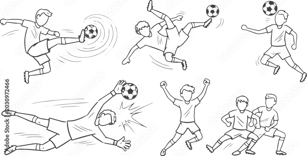 Obraz premium Volleying / Kicking: A player striking a ball that is mid-air with the top or inside of their foot.