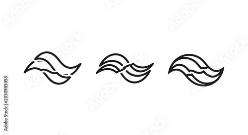 Elegant abstract fluid wave design in monochrome style.