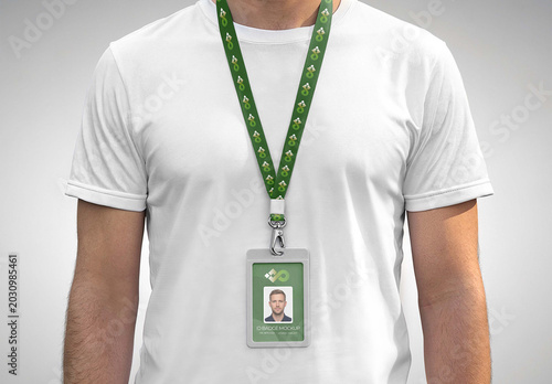 Lanyard ID Card Mockup for Commercial Branding and Product Advertising