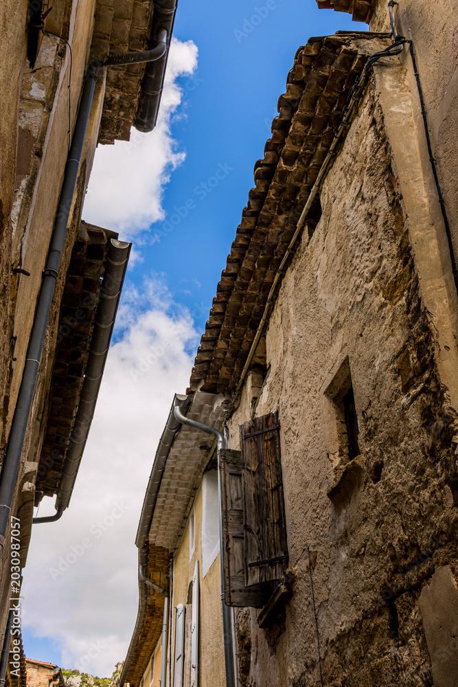 Fototapeta premium Le village médiéval de Saint-Guilhem-le-Désert dans l'Hérault en France