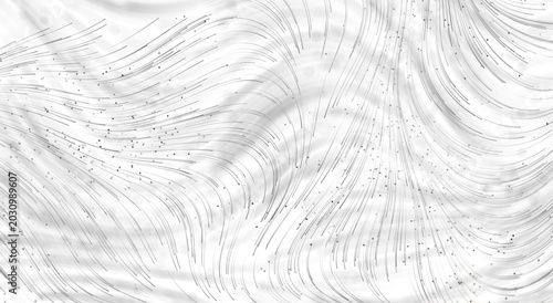 Photos Dynamic white background with swirling lines and scattered dots, conveying motion and elegance