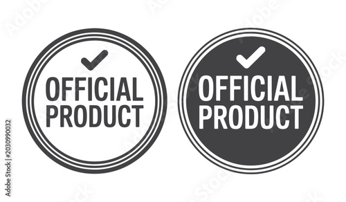 Official product stamp and circular certification badge set