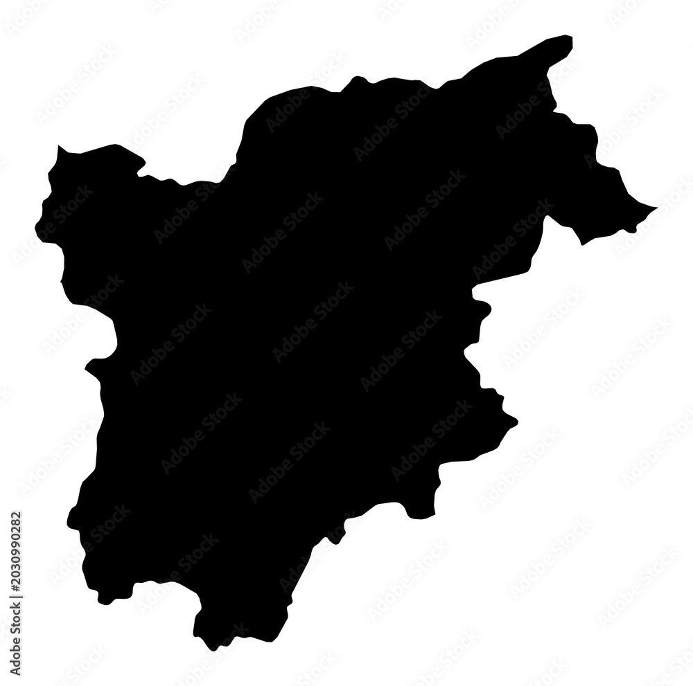 Obraz premium A contour map of Trentino-Alto Adige. Italian region silhouette