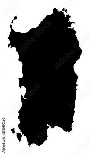 Obraz na plátně A contour map of Sardinia. Italian region silhouette