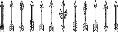 Fotografía black silhouette of a dozen ancient arrows