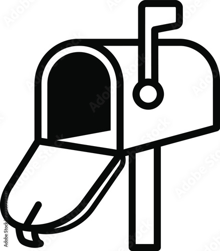 Canvas Print Mailbox silhouette icon vector illustration for postal services communication de
