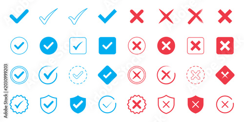 Foto set of green Tick mark approved