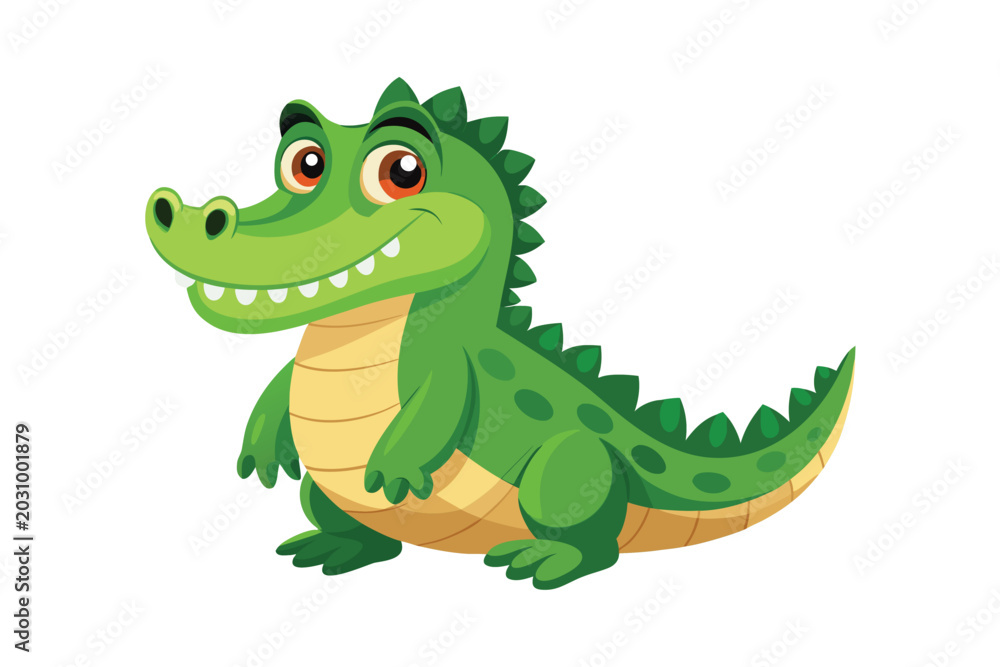 Obraz premium Cute crocodile vector illustration isolated on white background.
