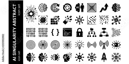 Картината върху платно AI Singularity Abstract Black White-Data Burst Code Radiate Energy-Digital Explo