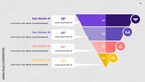 Funnel Chart Data Statistic Presentation Template