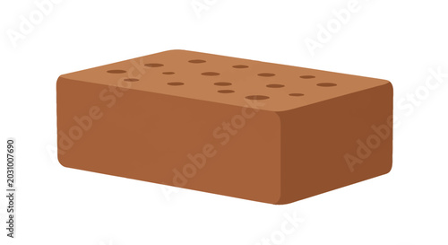 Red clay brick with evenly spaced holes detail.
