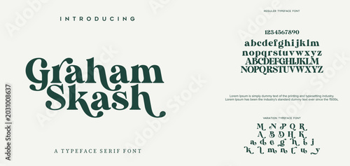 Foto Elegant alphabet letters font and number