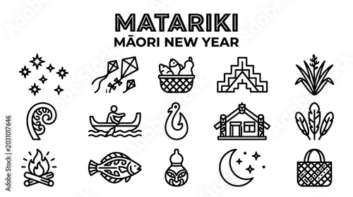 Matariki Maori New Year Icons
