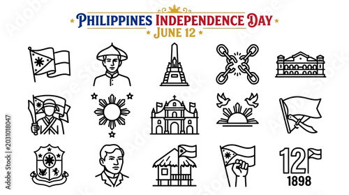 Philippines Independence Day Icons - June 12