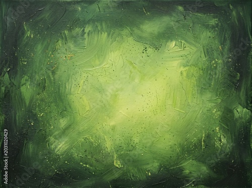 Vintage dark green textured watercolor backdrop with abstract splatters and vignettes