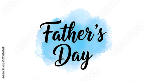 Father's day greeting with blue watercolor background