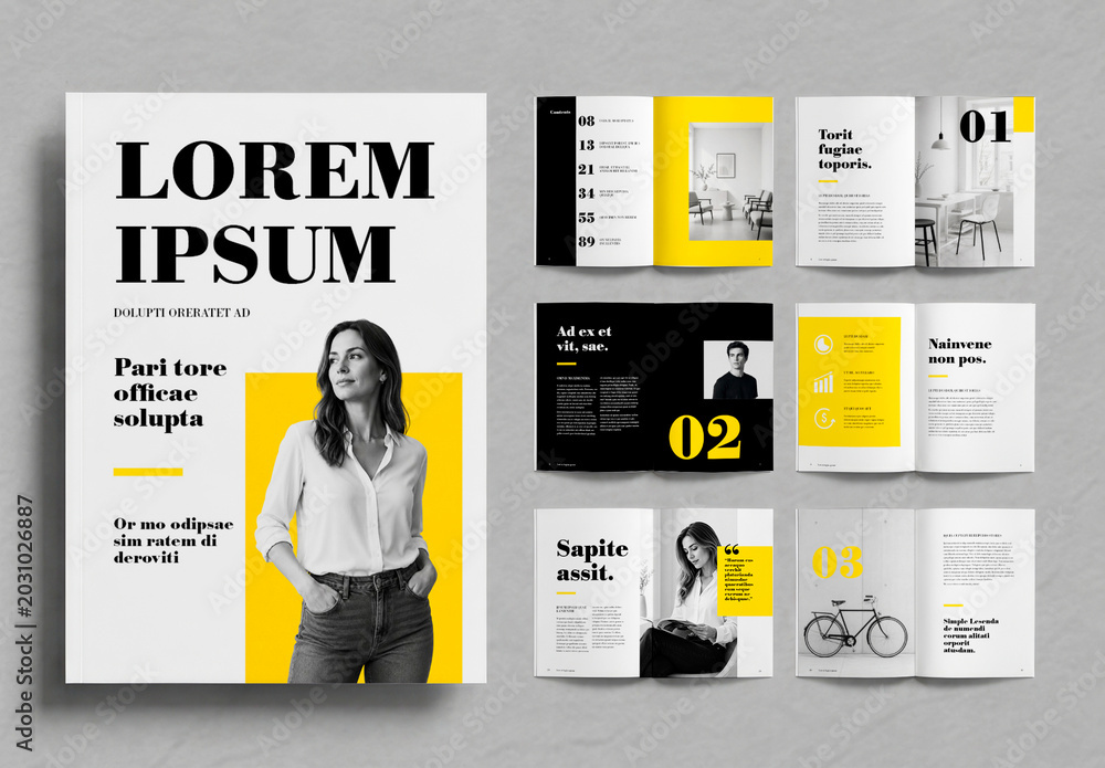 Yellow Magazine File Premium Editorial Yellow Magazine Template Stock Template | Adobe Stock