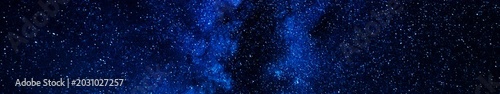 Timelapse Blue Starry Night Sky Panorama with Milky Way Galaxy Background | Looped Animation