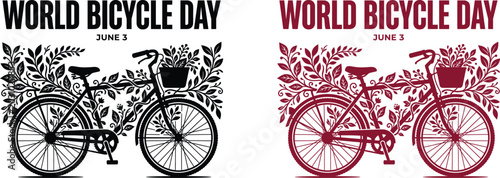 Tableau sur toile World bicycle day june 3rd eco friendly cycling event