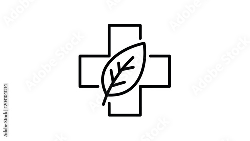 Εκτύπωση καμβά Medical Health Care Leaf Icon Vector Illustration Design