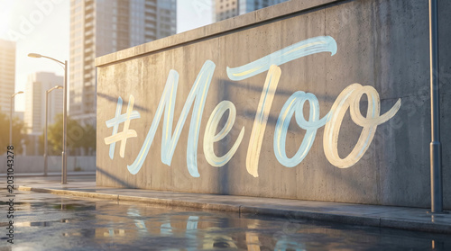 Street wall graffiti with MeToo social protest message.