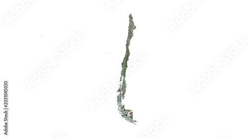 High Detailed CHILE Map PNG, Geographic Relief and Terrain Illustration of CHILE