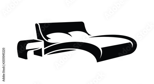 Foto Silhouette of a modern chaise lounge chair in black