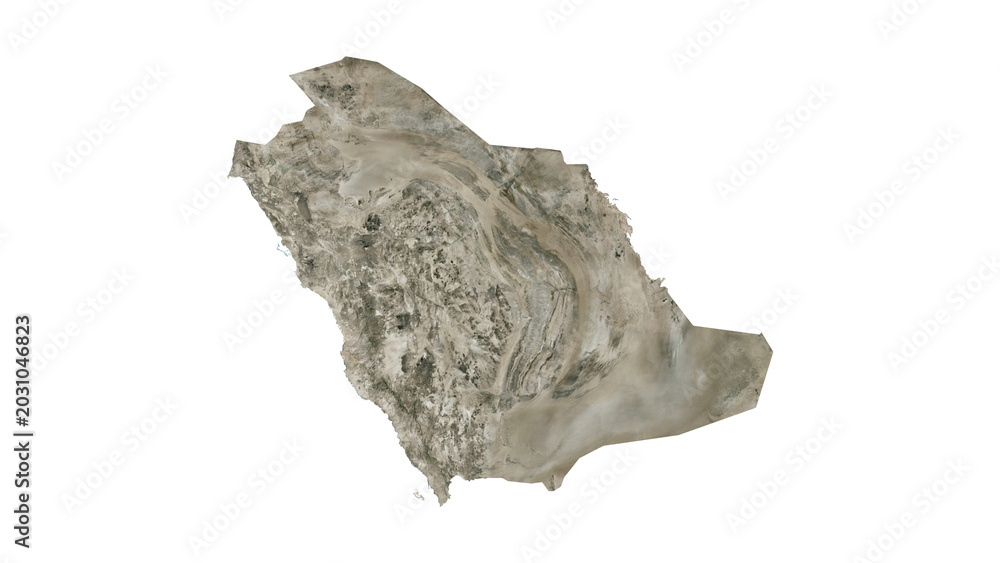 Obraz premium High Detailed SAUDI ARABIA Map PNG, Geographic Relief and Terrain Illustration of SAUDI ARABIA