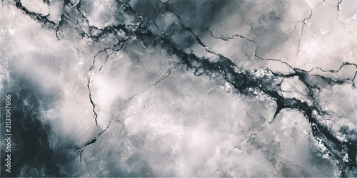 Foto Abstract blue storm clouds and dark smoke texture over a misty sea with white wa