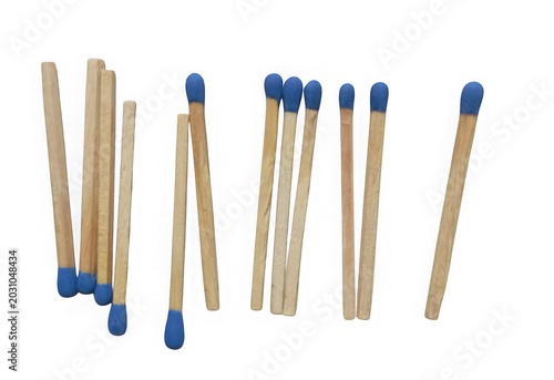 Foto Assorted unlit wooden matches on a neutral surface