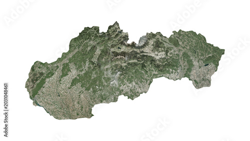 Fotografía High Detailed SLOVAKIA Map PNG, Geographic Relief and Terrain Illustration of SL